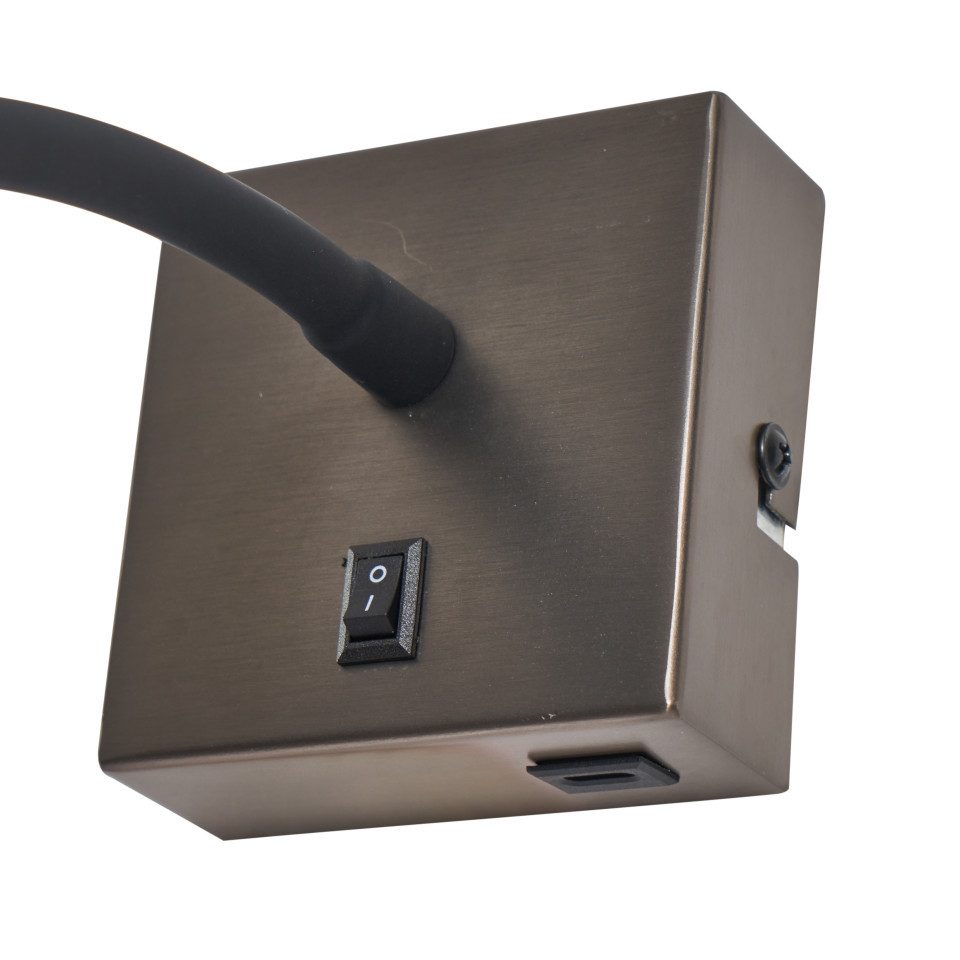 Qazqa LED Leselampe Gosna, ohne Leuchtmittel, Warmweiß, QAZQA Lese­leuchte, g9, gunmetal, Stahl, Modern
