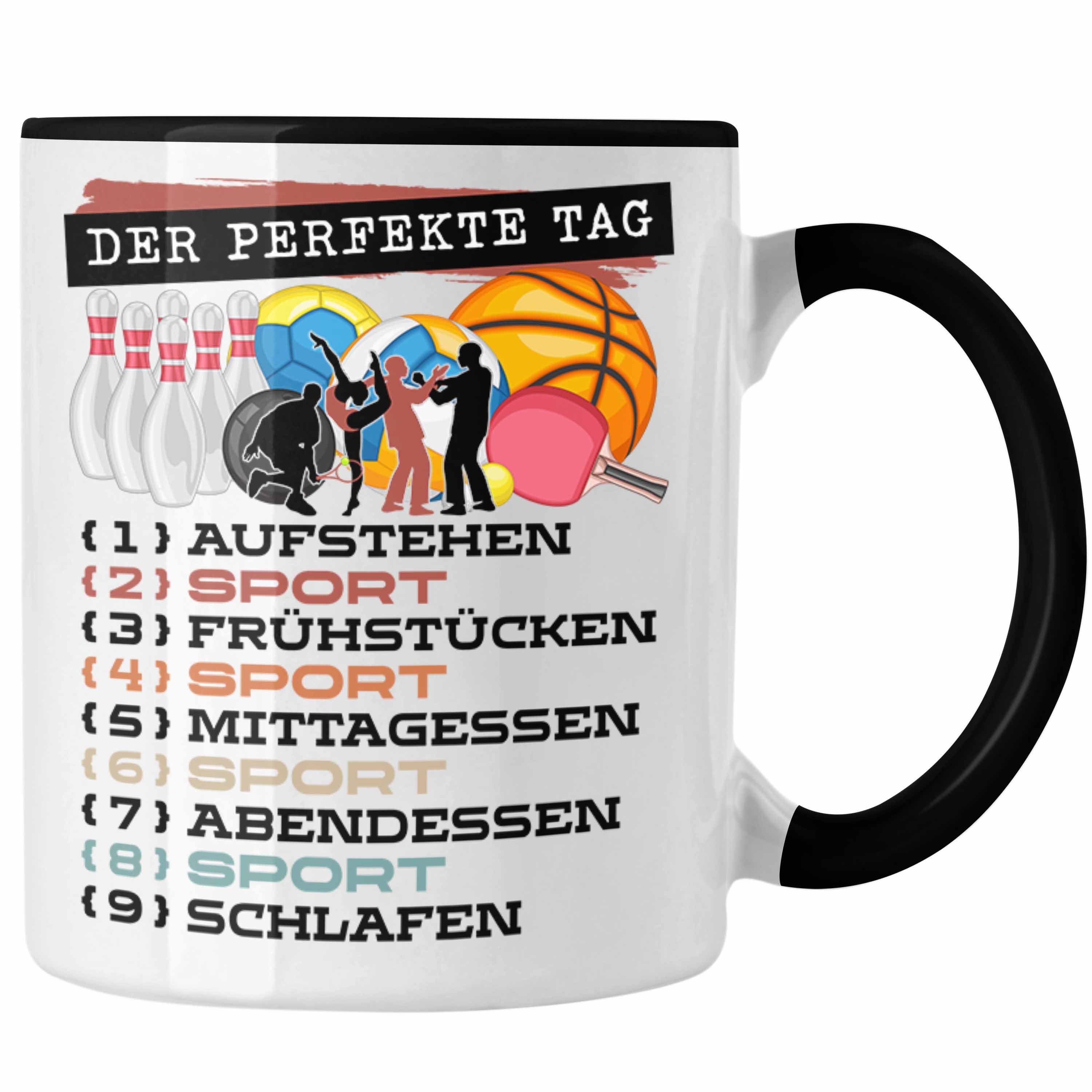 Trendation Tasse Trendation - Sportler Tasse Geschenk für Ballsportler Spruch Der Perfe Schwarz