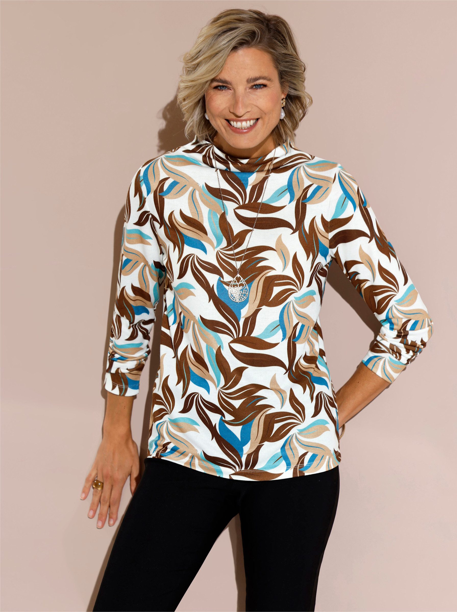Sieh an! T-Shirt Feinstrickpullover Langarm