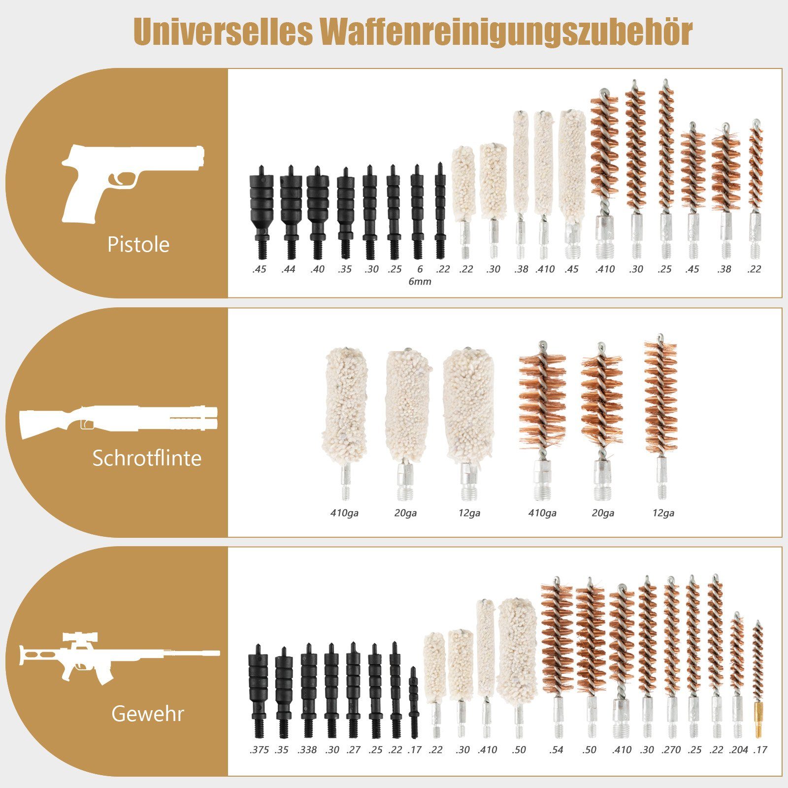 COSTWAY Reinigungsbürsten-Set, (107-tlg), mit Tragekoffer, 39 x 27 x 5 cm
