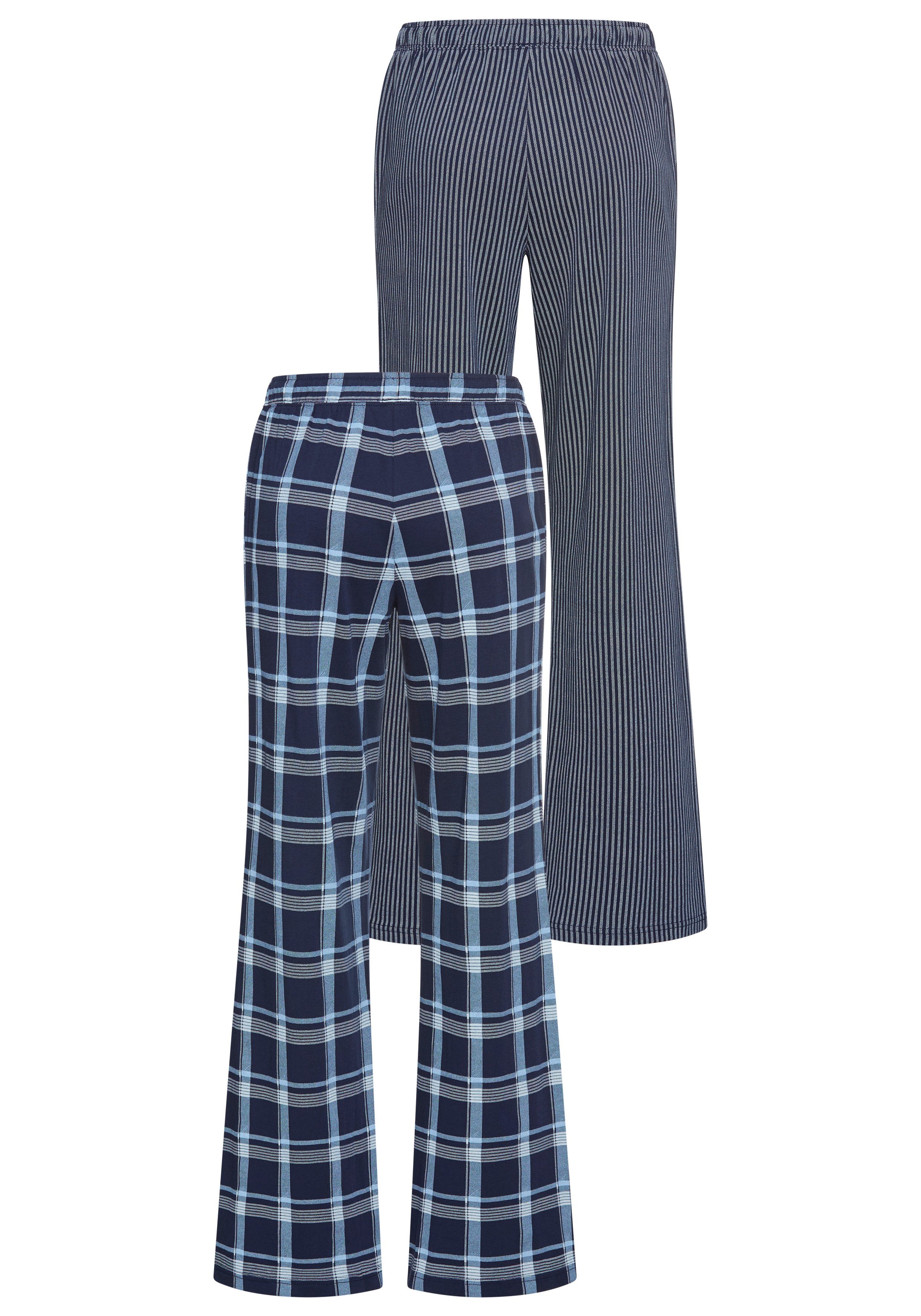 Vivance Dreams Pyjamahose (Packung, 2-teilig) mit Karos oder Streifen