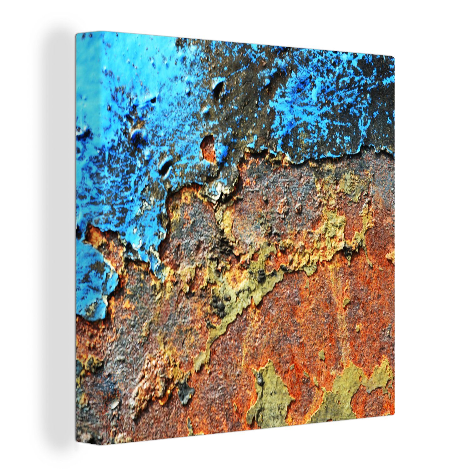 OneMillionCanvasses® Leinwandbild Rost - Metall - Eisen - Industrie, (1  St), Leinwand Bilder für Wohnzimmer Schlafzimmer
