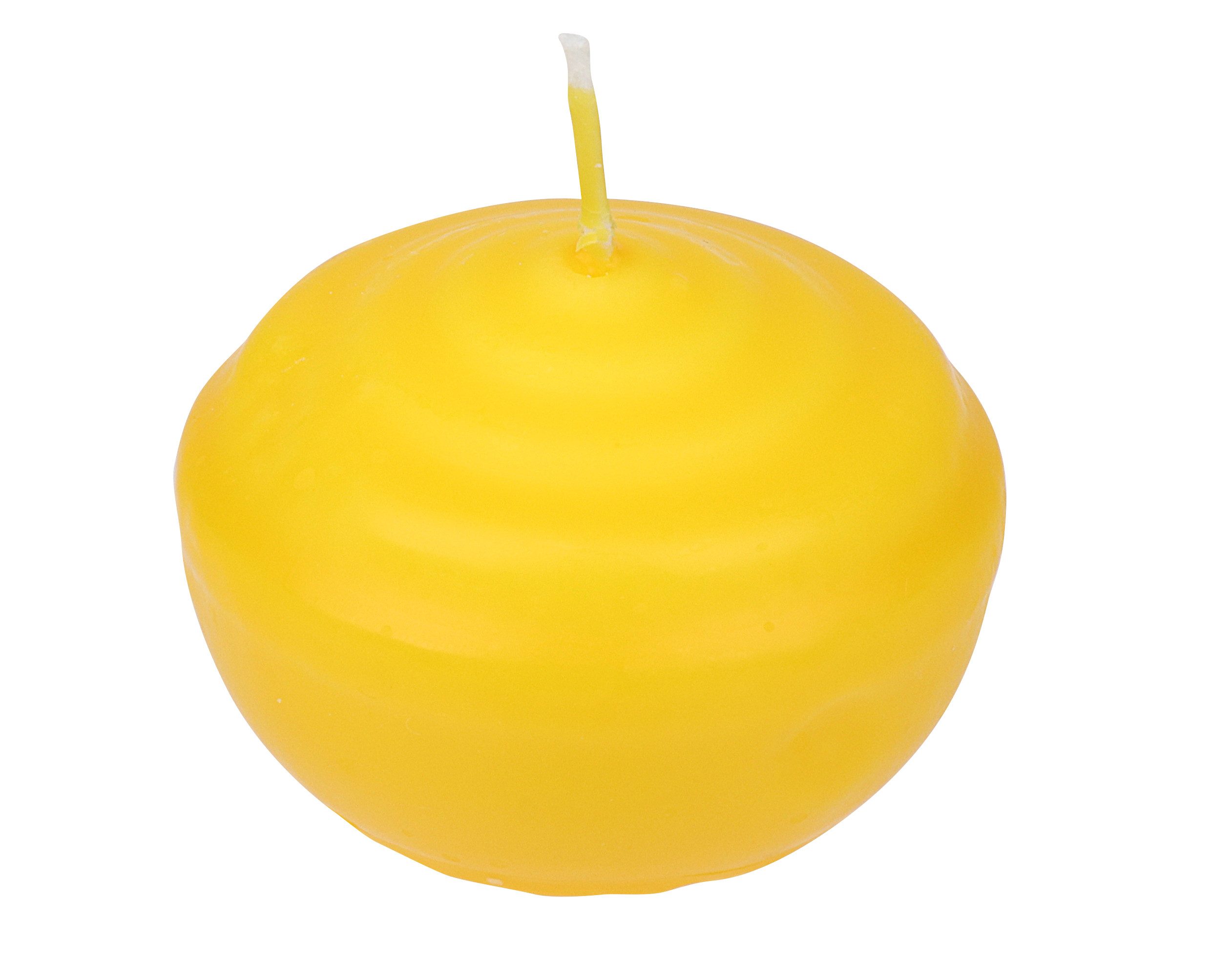 Steinhart Kerzen Schwimmkerze Schwimmkerze "Kreisel", 3er-Set Gelb 37/49 mm