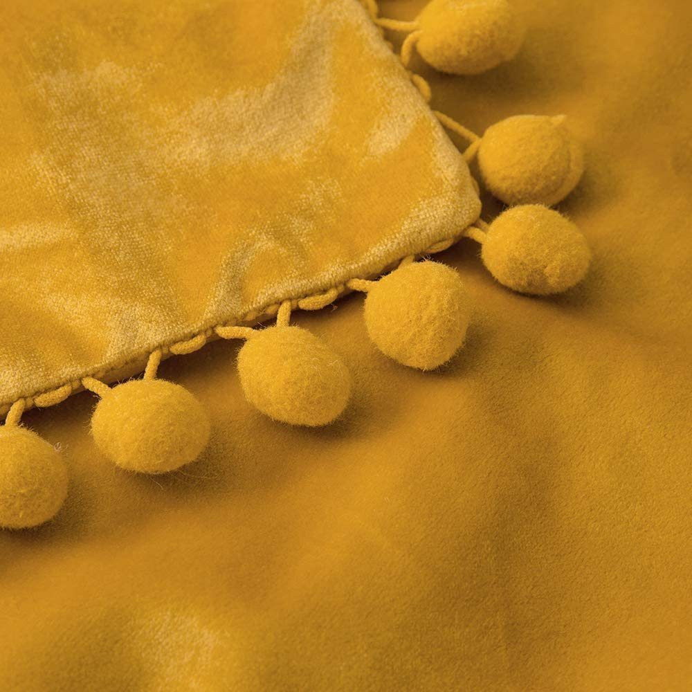 Kissenbezüge, Juoungle Kissenbezüge gemütliche Pompons Heimdekoration, 2er-Pack, weiche Gelb