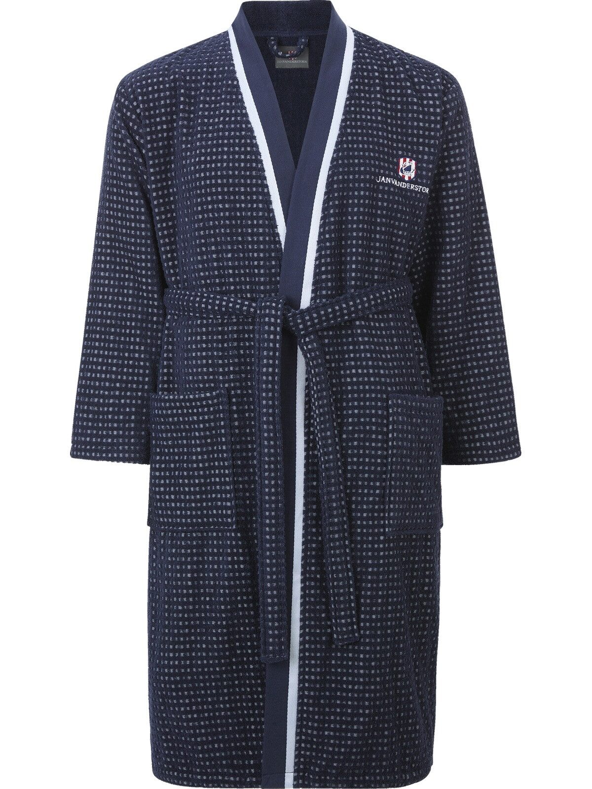 Jan Vanderstorm Bademantel TRIFRED, Langform, Baumwolle, -, mit Strukturmuster