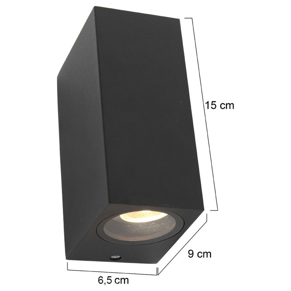 und Angabe, Leuchtmittel Outdoor-Leuchte IP44, Schwarz keine Ja, enthalten: in Außen-Wandleuchte 690lm Außenwandleuchte LED 2x 4W Aussenlampe, click-licht Aussenwandleuchte, Transparent LED GU10 warmweiss, LED,