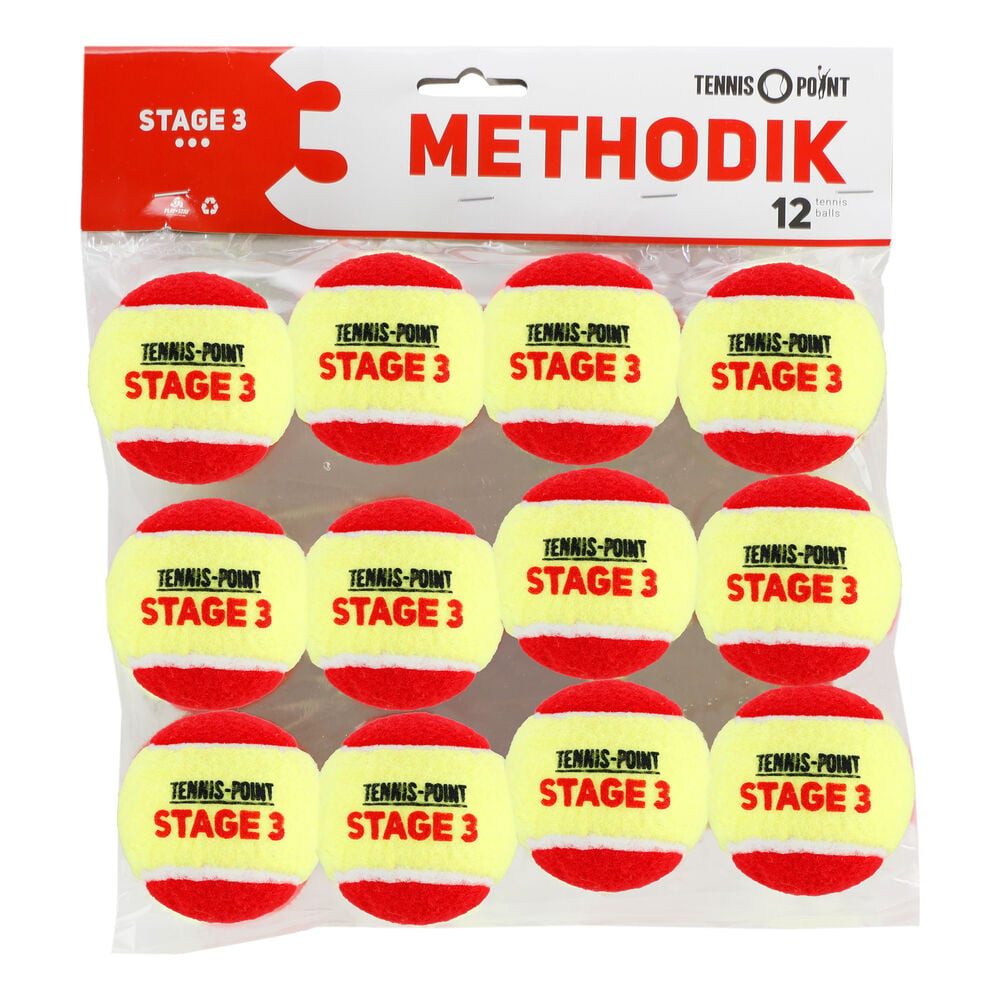 Tennis-Point Tennisball Stage 3 - 12 Tennisbälle - Play and Stay Ball - (12er Beutel)