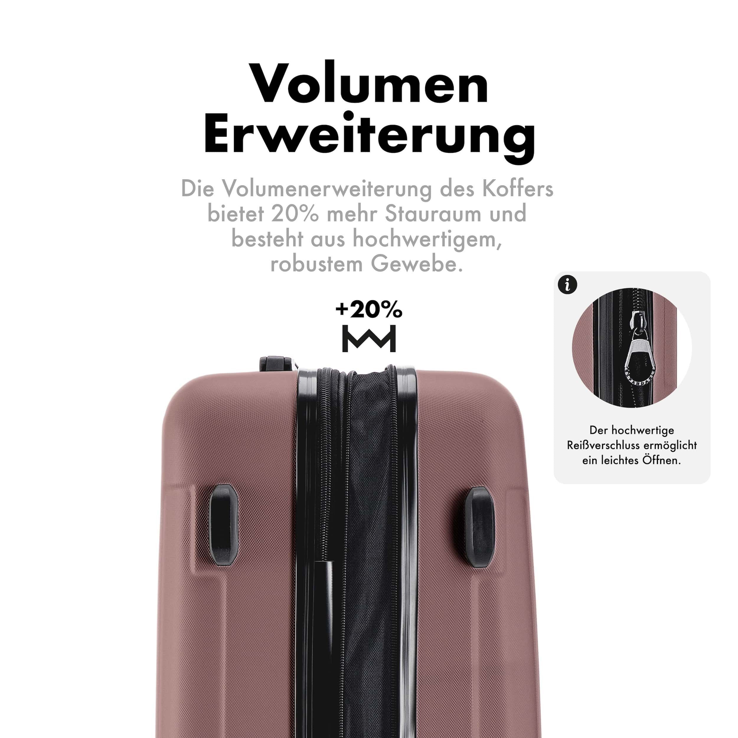 Flexot Hartschalen-Trolley F-3045 (Gr. M, L, XL) – Kofferset – ABS-Hartschale, 4 Rollen, Robuster und moderner Koffer mit vier 360° Rollen und Zahlenschloss – Bild 3 von 5