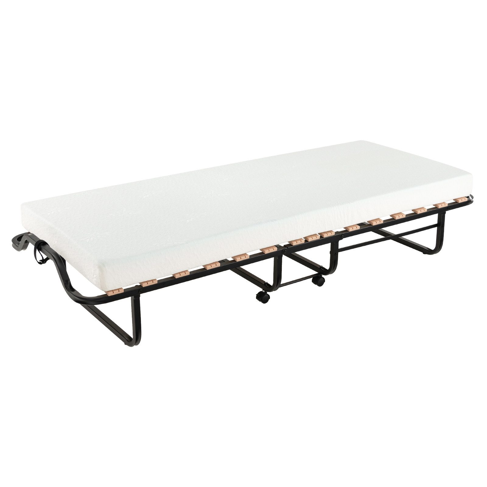COSTWAY Gästebett klappbar, 80x200cm, Schaumstoffmatratze&Rollen, bis 220kg
