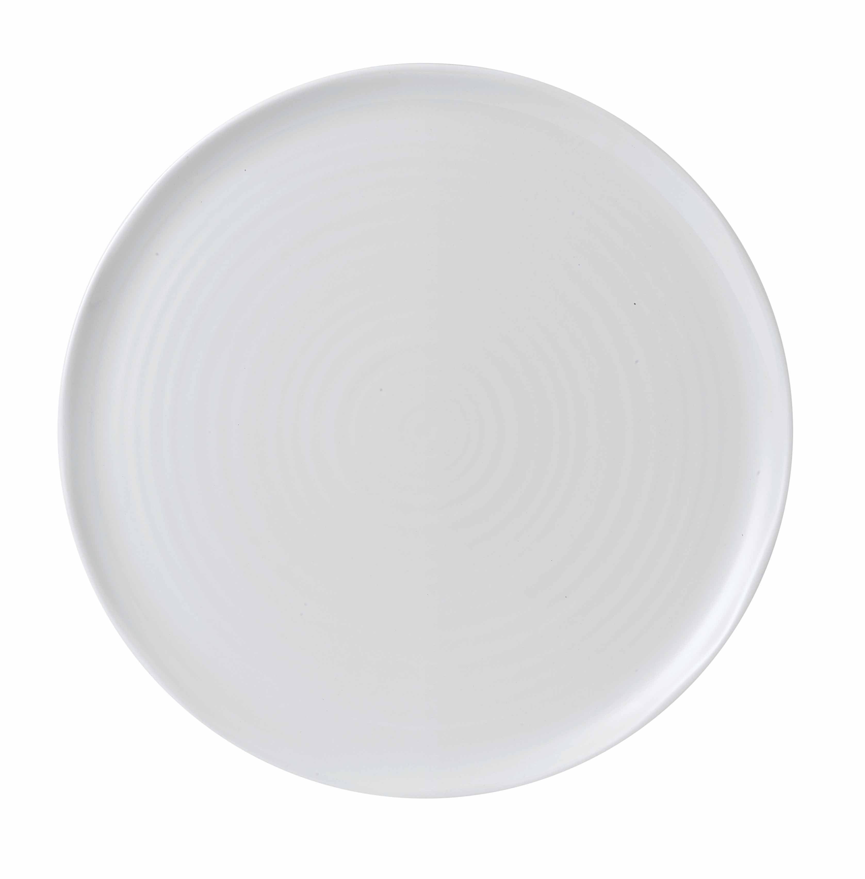 Dudson Servierplatte Dudson Organische Weiße Flache Runde Platte 31,8cm - 6 Stück, Feinstes Porzellan | Servierplatten