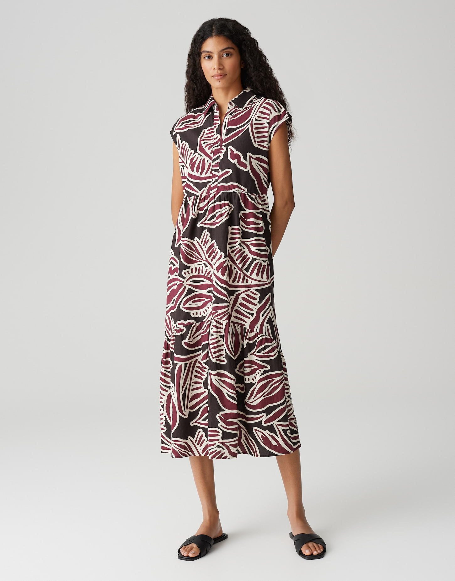 Sommerkleid WERISA TROPICAL A-Linie mit Volantstufen