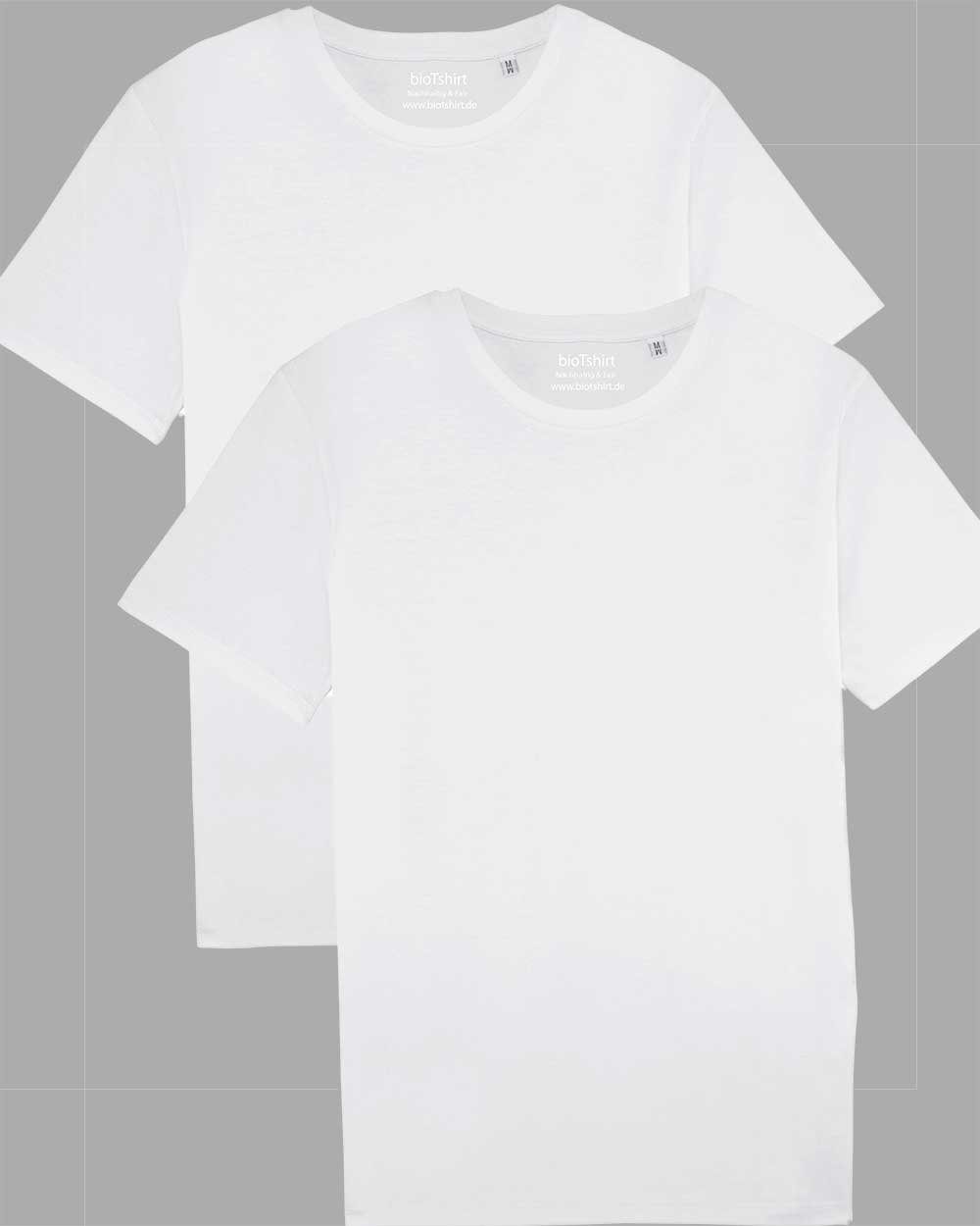 YTWOO T-Shirt Unisex, 2er Pack Basic T-Shirt Weiß, mittelschwer (Spar-Set, 2er-Pack)