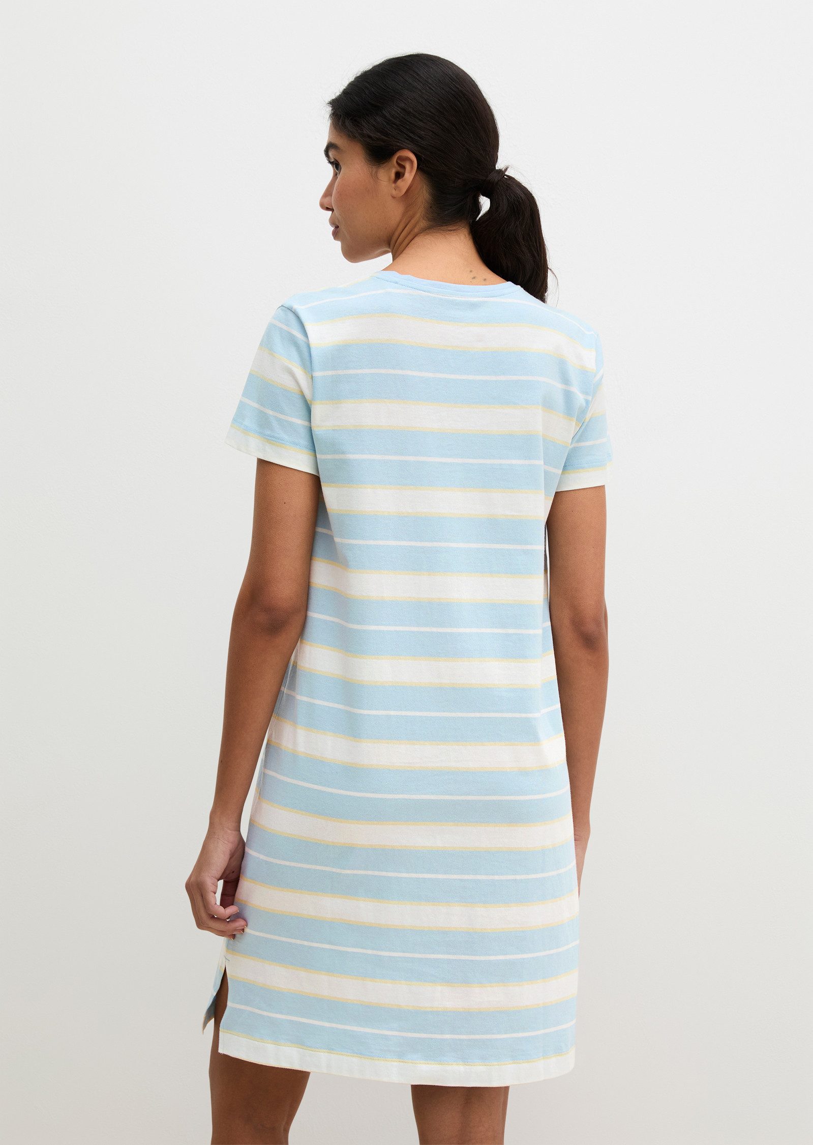 Marc O'Polo Nachthemd Mix N Match Cotton mit kurzem Arm und V-Ausschnitt, gestreift