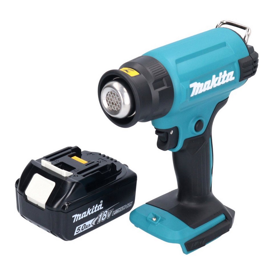 Thumbnail - Makita Heißluftgebläse DHG 180 T1 Akku Heißluftgebläse 18 V 550 °C + 1x Akku 5,0 Ah - ohne L