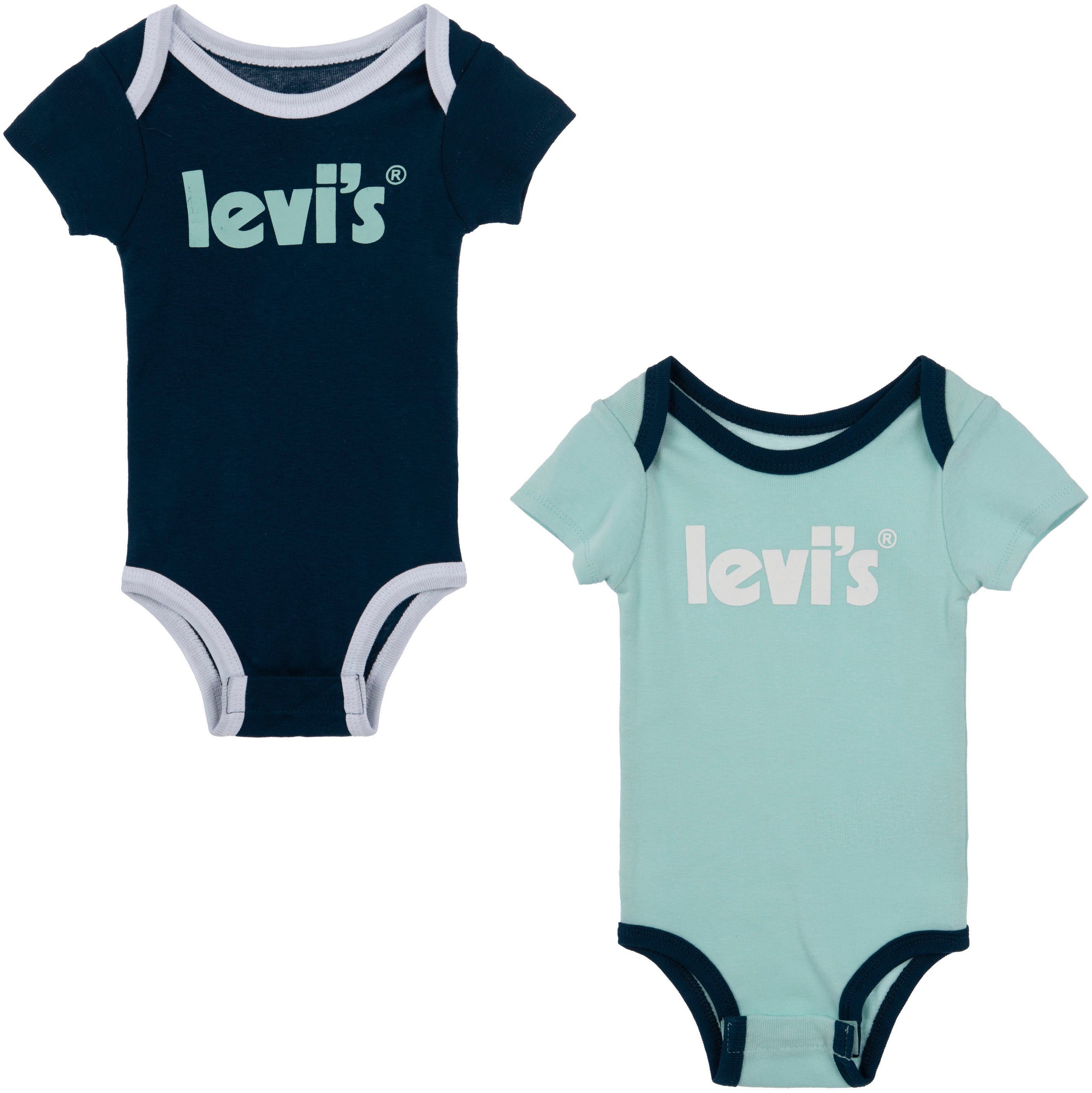 Levi's® Kids Kurzarmbody (Set, 2-tlg) UNISEX blau+mint