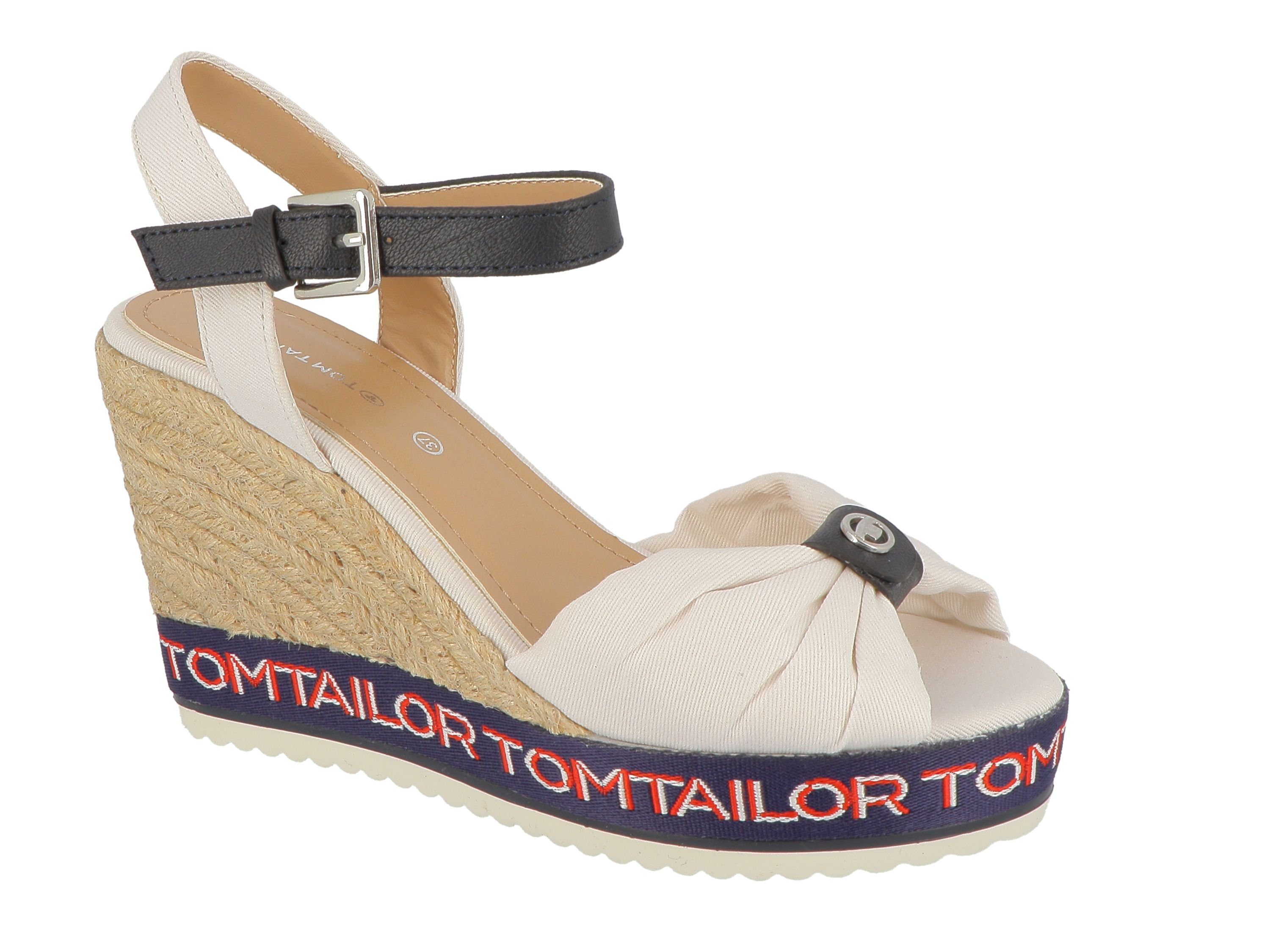 Tom TAILOR TOM für weiß Tailor Keilsandalette Damen Sandaletten