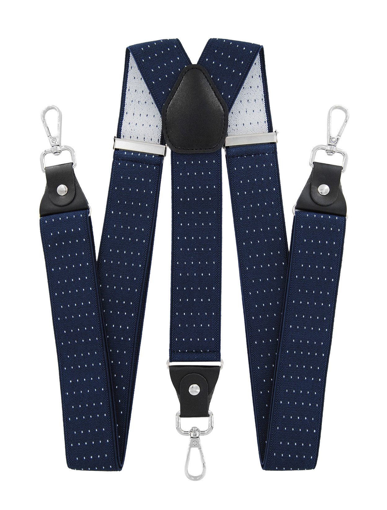 axy Hosenträger Herren Y-Form 3,5 cm breit, elastisch, mit 3 robusten Karabinern verstellbar 120cm Lang für Anzug Jeans Chinos Rockabilly Suspenders