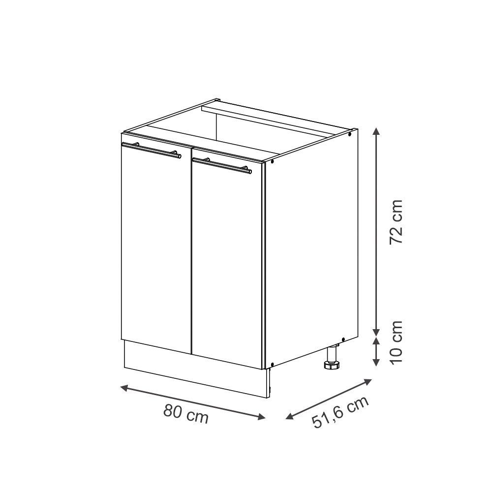 Vicco Unterschrank Fame-Line, Goldkraft Eiche/Goldkraft Eiche, 80 cm mit Regal, ohne A... (1-St)