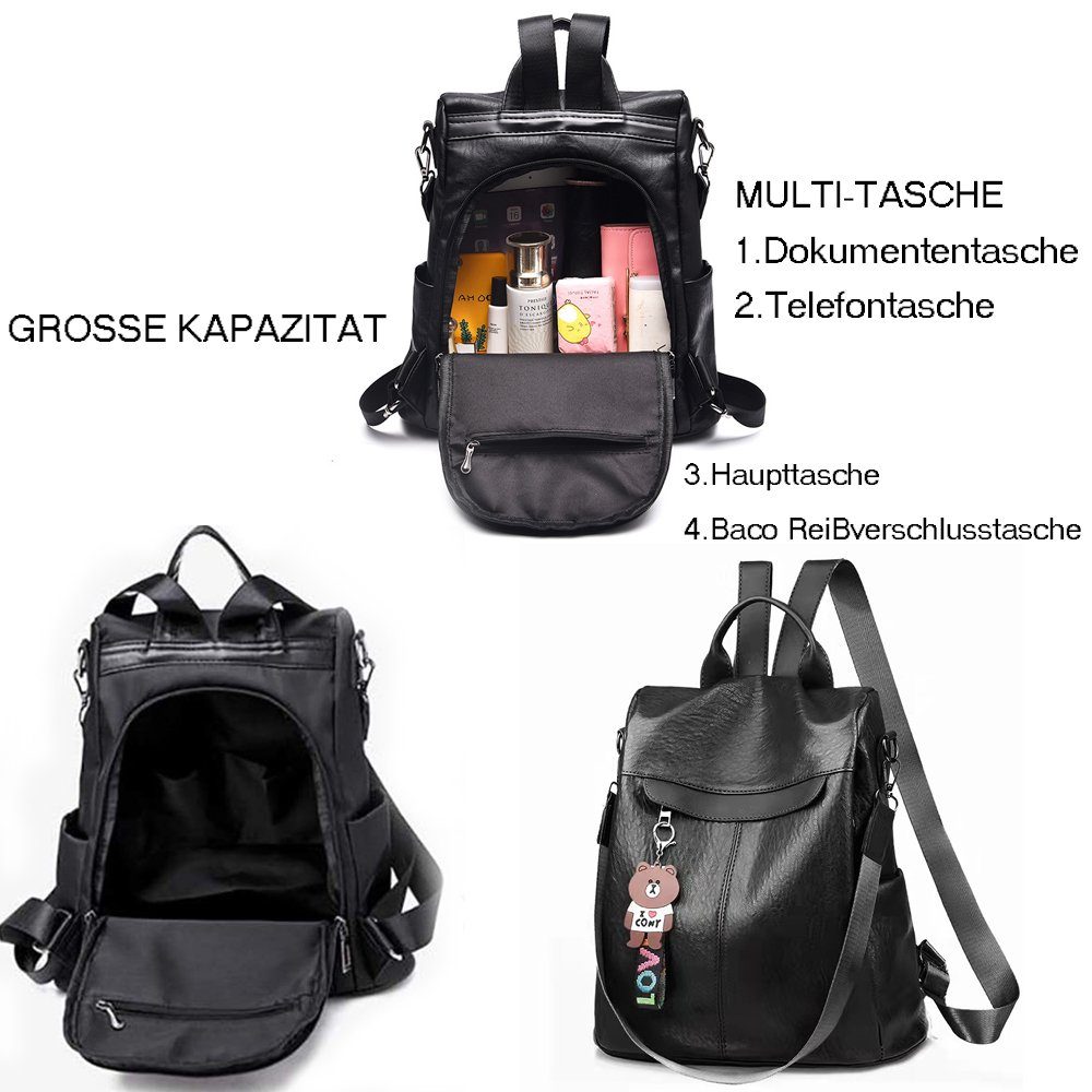 Jormftte Rucksack Anti-Diebstahl-Umhängetasche, multifunktionales