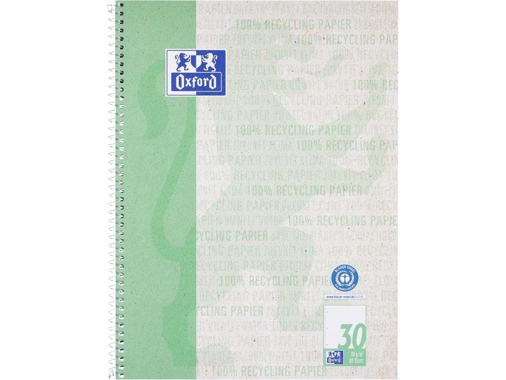 OXFORD Notizblock OXFORD Recycling Collegeblock A4+, 80 Blatt, blank