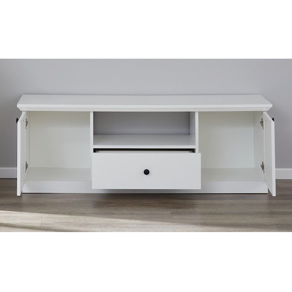 trendteam Sideboard, Lowboard Fernsehtisch HiFi-Tisch Mehrzweckschrank Weiß günstig online kaufen