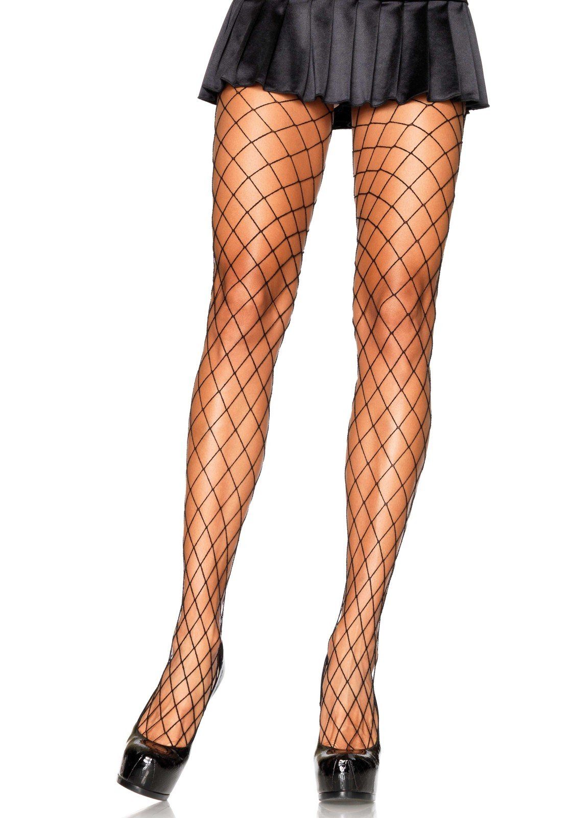 Strumpfhose Diamond Netztrumpfhose schwarz transparent Einheitsgröße 36 bis 40