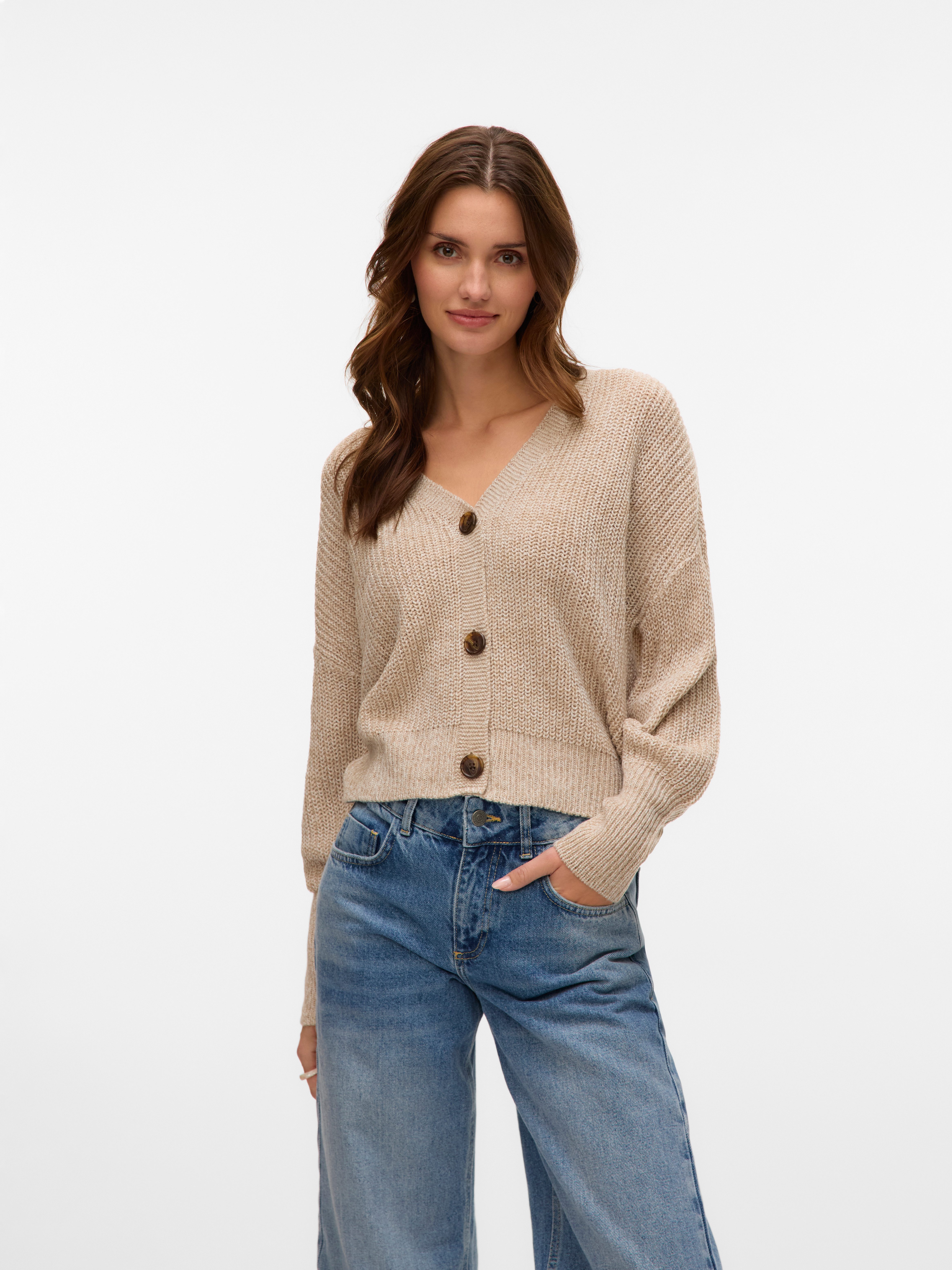 Vero Moda Strickjacke VMLEA LS V-NECK günstig online kaufen