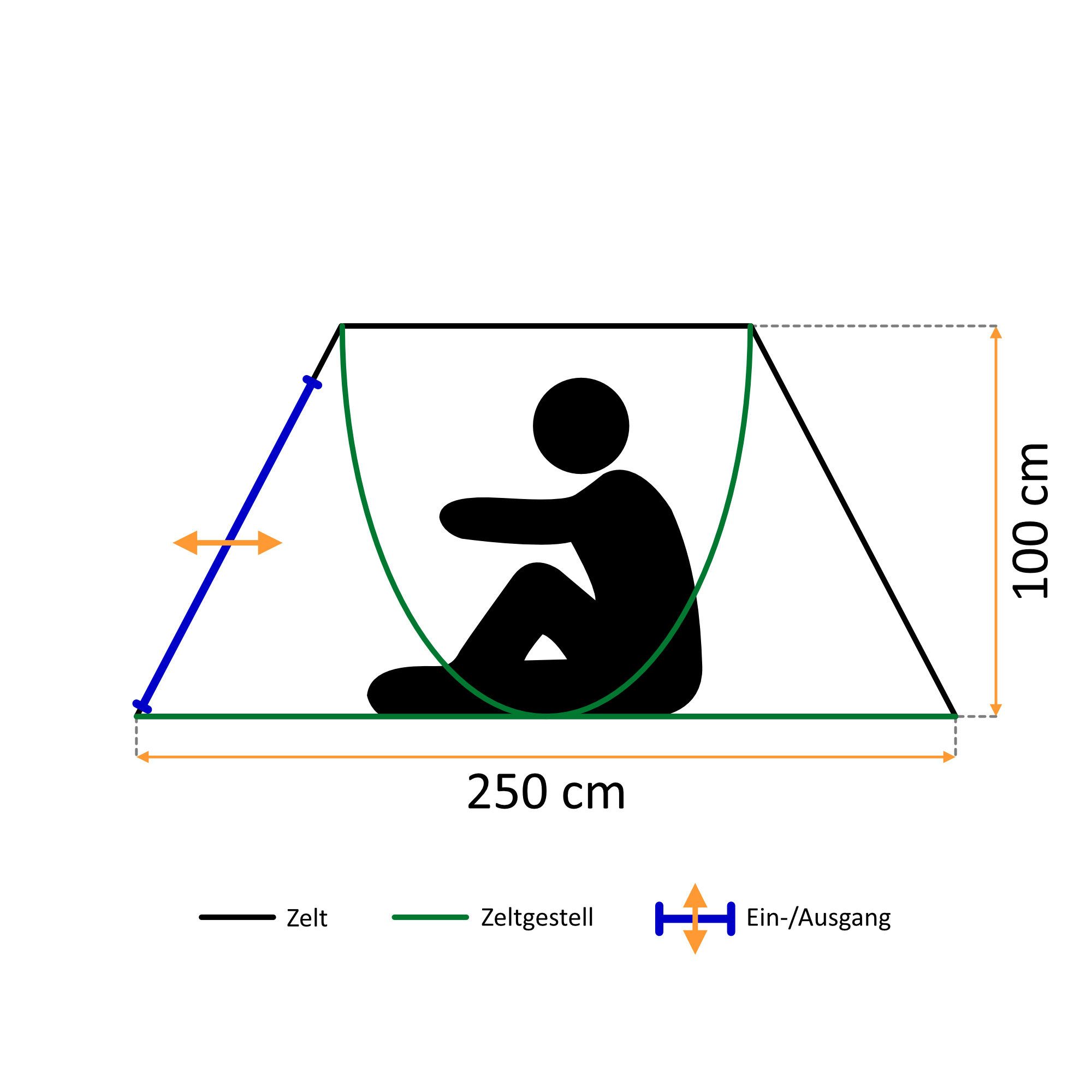 CampFeuer Wurfzelt Zelt Quiki für 2 Personen, Creme / Beige, Wurfzelt Aufbau in 2 Sekunde, Personen: 2