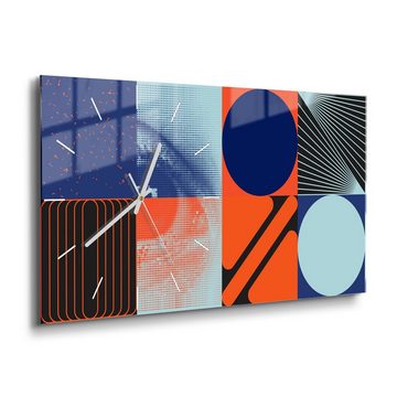 DEQORI Wanduhr 'Fantasievoller Mustermix' (Glas Glasuhr modern Wand Uhr Design Küchenuhr)