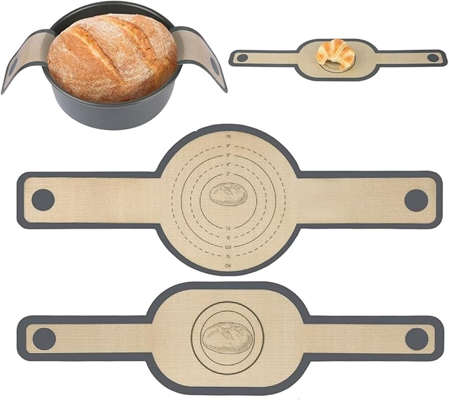 FELIXLEO Backmatte 2er Set Silikon Brotschlinge für Dutch Oven Rund Oval mit Griff, (1-tlg)