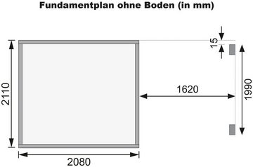 KONIFERA Gartenhaus "Moordeich 4" SET naturbelassen mit Anbaudach, BxT: 390x236 cm, aus hochwertiger nordischer Fichte