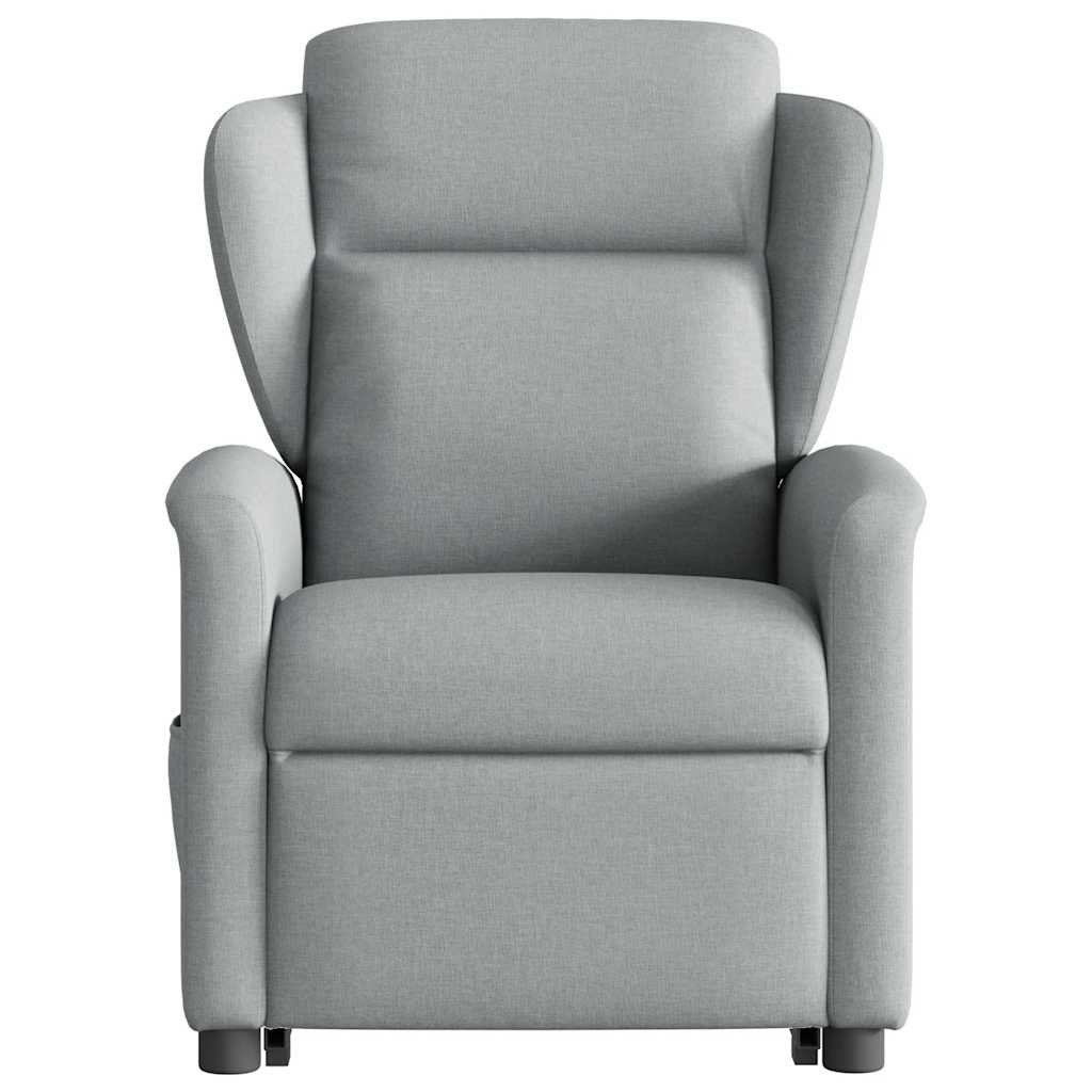 vidaXL Sessel Massagesessel mit Aufstehhilfe Hellgrau Stoff (1-St)