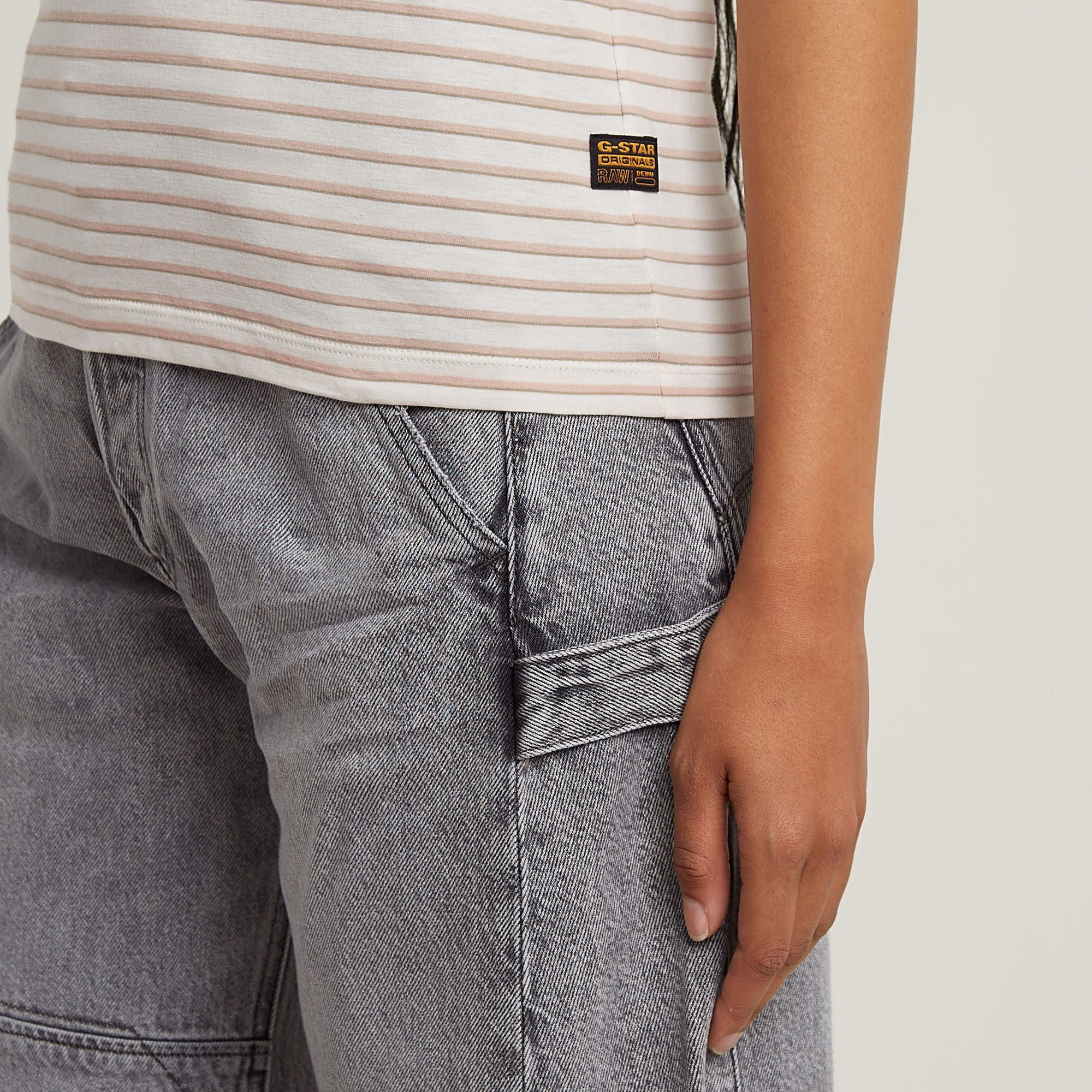 G-STAR V-Shirt Eyben mit Label