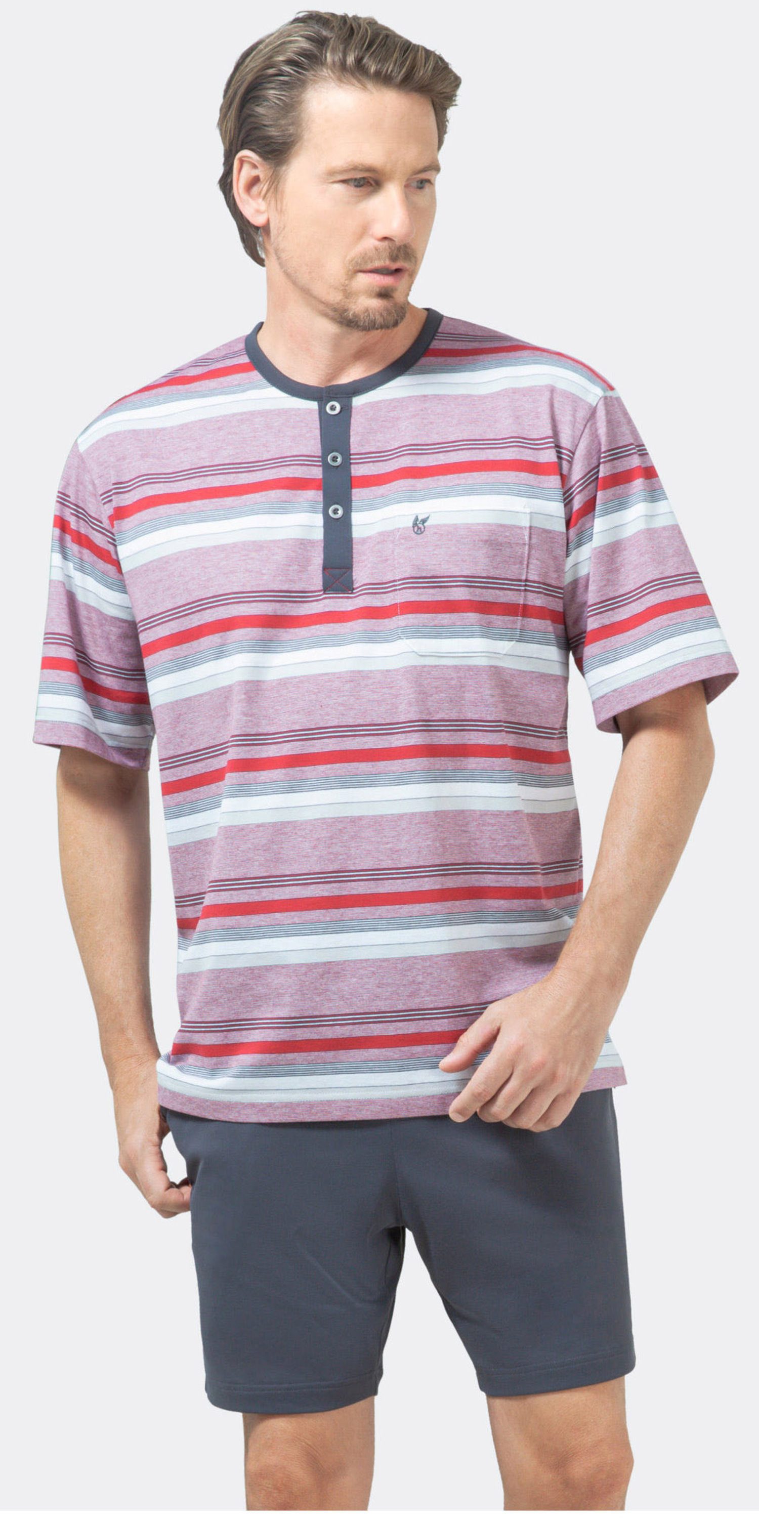 Hajo Shorty Herren Schlafanzug kurz (2 tlg) Modisches Design