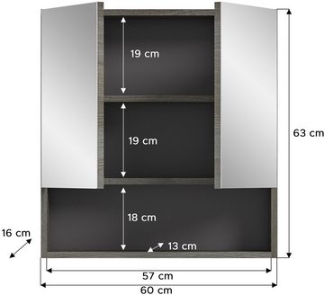 welltime Spiegelschrank (1-St) Badmöbel, Badschrank, Spiegelschrank