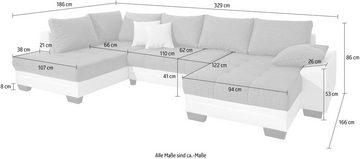 Mr. Couch Wohnlandschaft Nikita, wahlweise mit Kaltschaum (140kg Belastung/Sitz) und Bluetooth-Sound