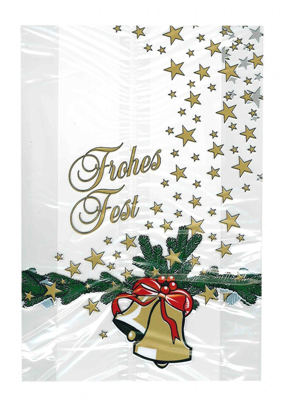 Kuchentransportbox PP-Stollenbeutel "Glocke - Frohes Fest", 20 + 7 x 56 cm, (25-tlg)