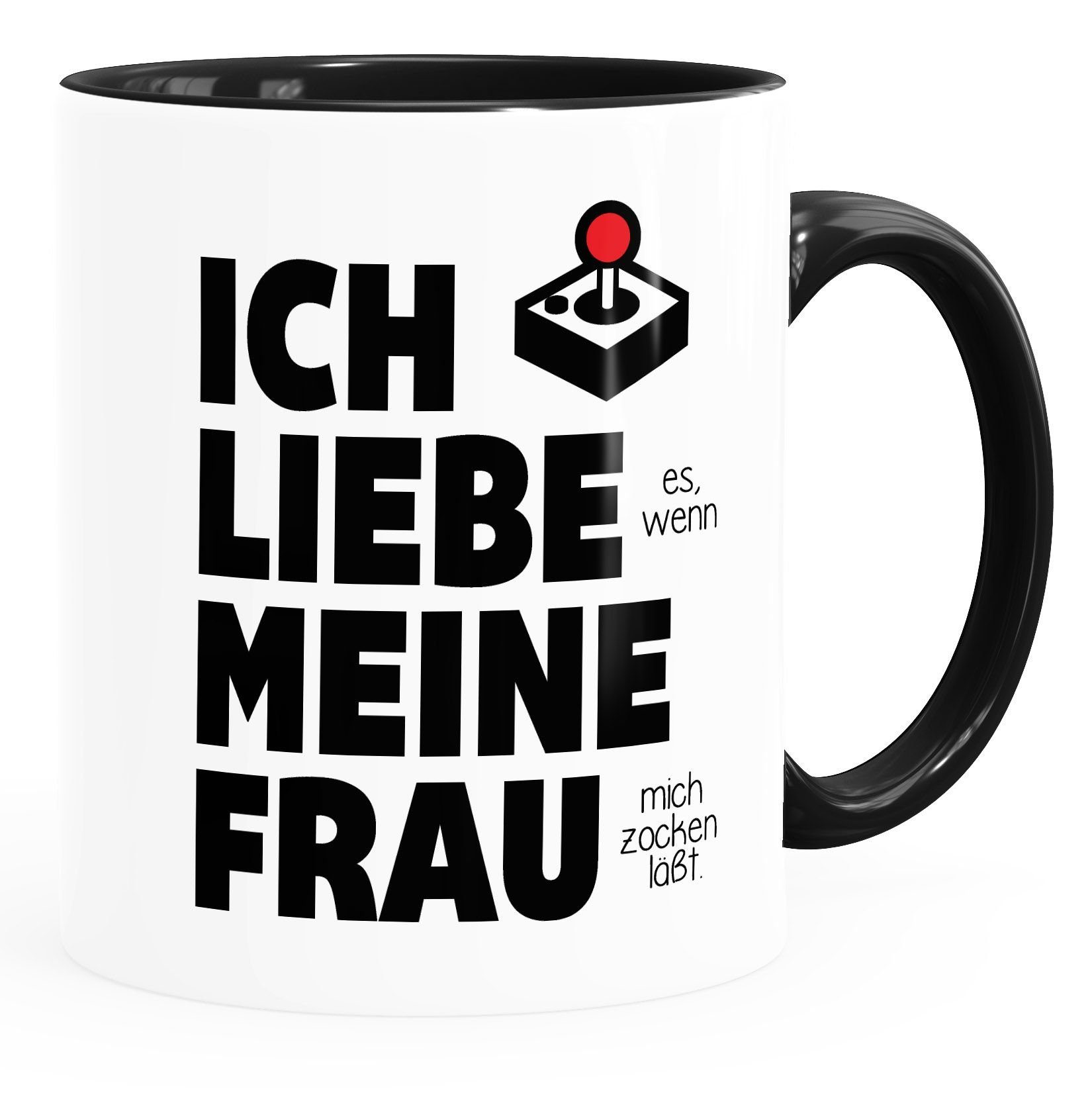 MoonWorks Tasse Kaffee-Tasse Ich liebe es wenn meine Frau mich zocken lässt Geburtstags-Gchenk Gamer Zocker Liebeserklärung Moonworks®, Keramik