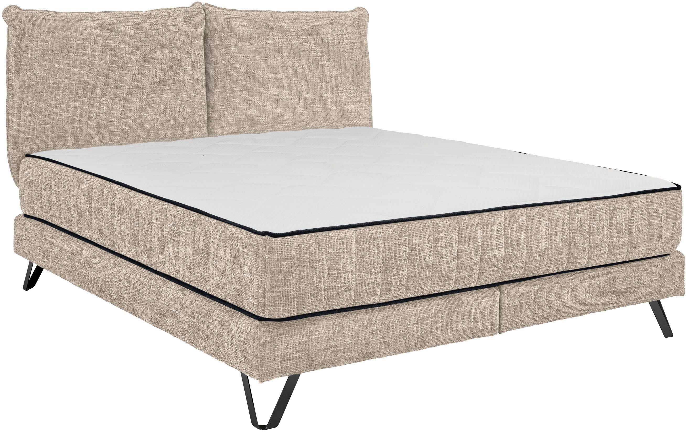 set one by Musterring Boxspringbett Baldwin, Liegefläche 180 x 200 cm, Duo-Matratze (H3/H4), Kopfteil zweigeteilt