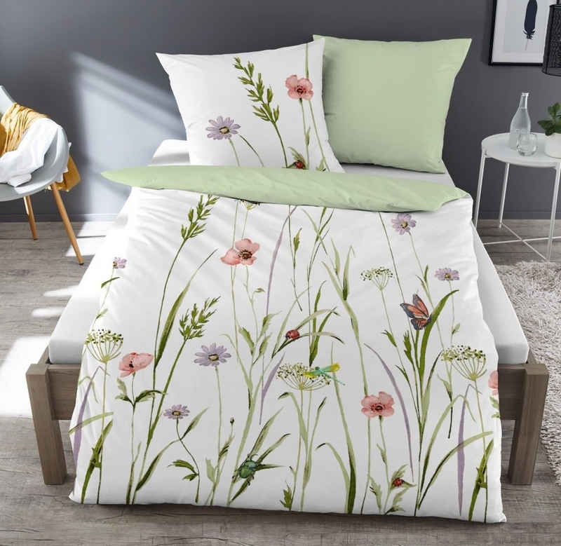 Bettwäsche »BLUMENWIESE 8248«, Dormisette, mit Blumen und Gräsern