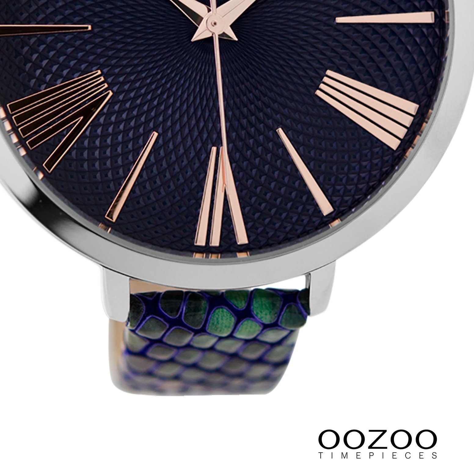OOZOO Quarzuhr Oozoo Damen Armbanduhr Timepieces Analog, (Analoguhr), Damenuhr rund, extra groß (ca. 48mm) Metallarmband, Fashion-Style
