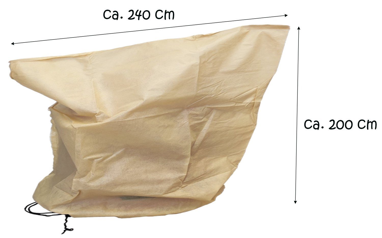 Prima Flora Winterschutzvlies Winterschutzvlies-Haube beige 2400x2000mm 1 Stück, (Stück, 1-St., Winterschutzvlies-Haube), Vlieshaube Baumschutz Kälteschutz Pflanzenschutz