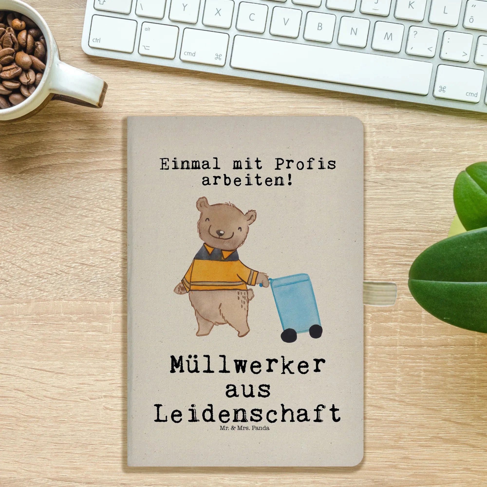 Thumbnail - Mr. & Mrs. Panda Notizbuch Müllwerker Leidenschaft - Transparent - Geschenk, Notizbuch A5 Softco Mr. & Mrs. Panda, Hochw...