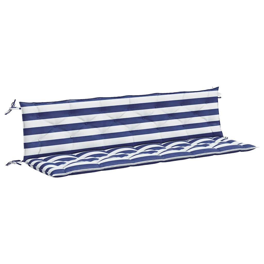 vidaXL Sitzauflage Gartenbank-Auflagen 2 Stk. Blau&Weiß Gestreift 200x50x7cm Stoff, (2 St)