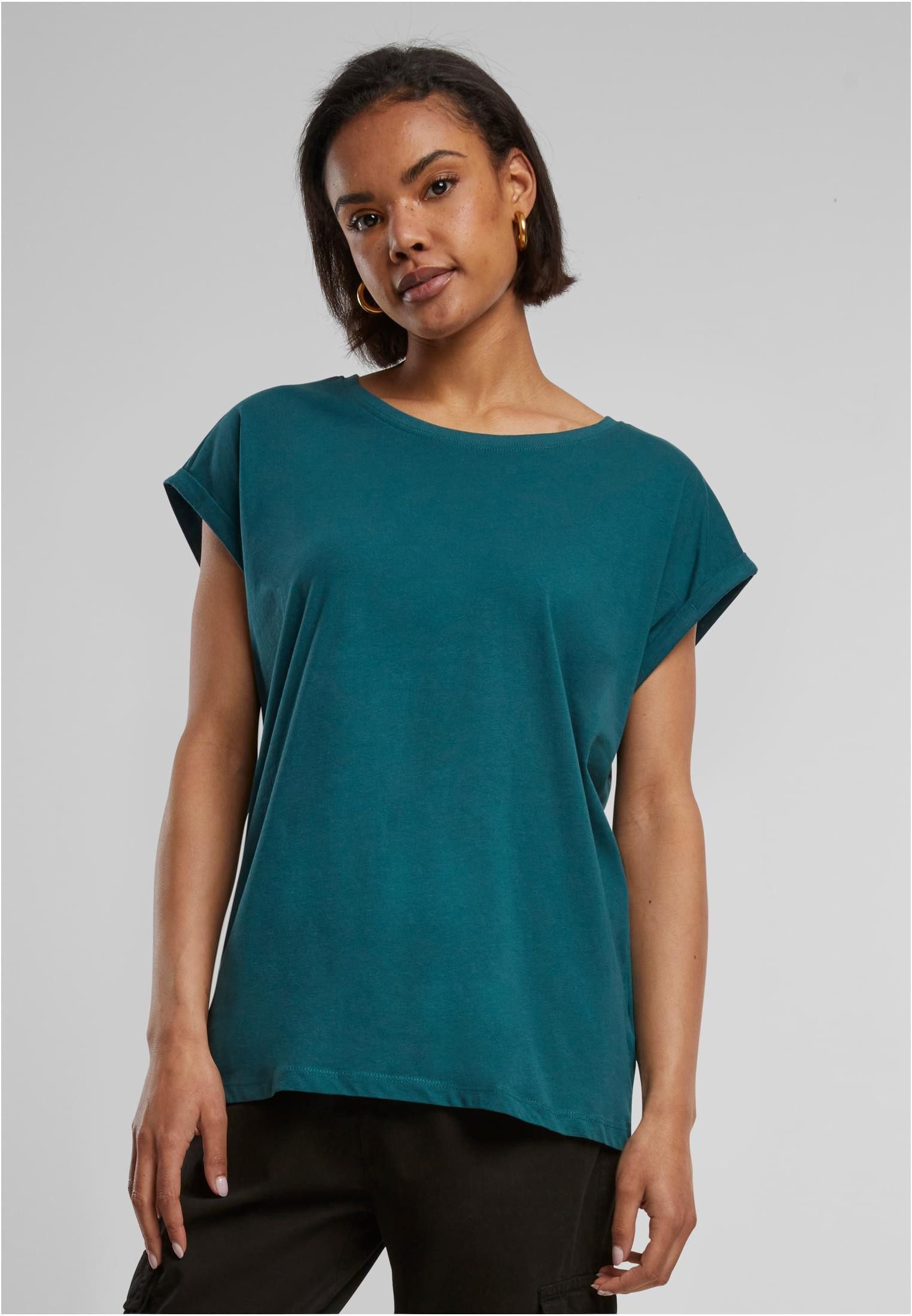 URBAN CLASSICS Rundhalsshirt Ladies Extended Shoulder Tee Damen T-Shirt