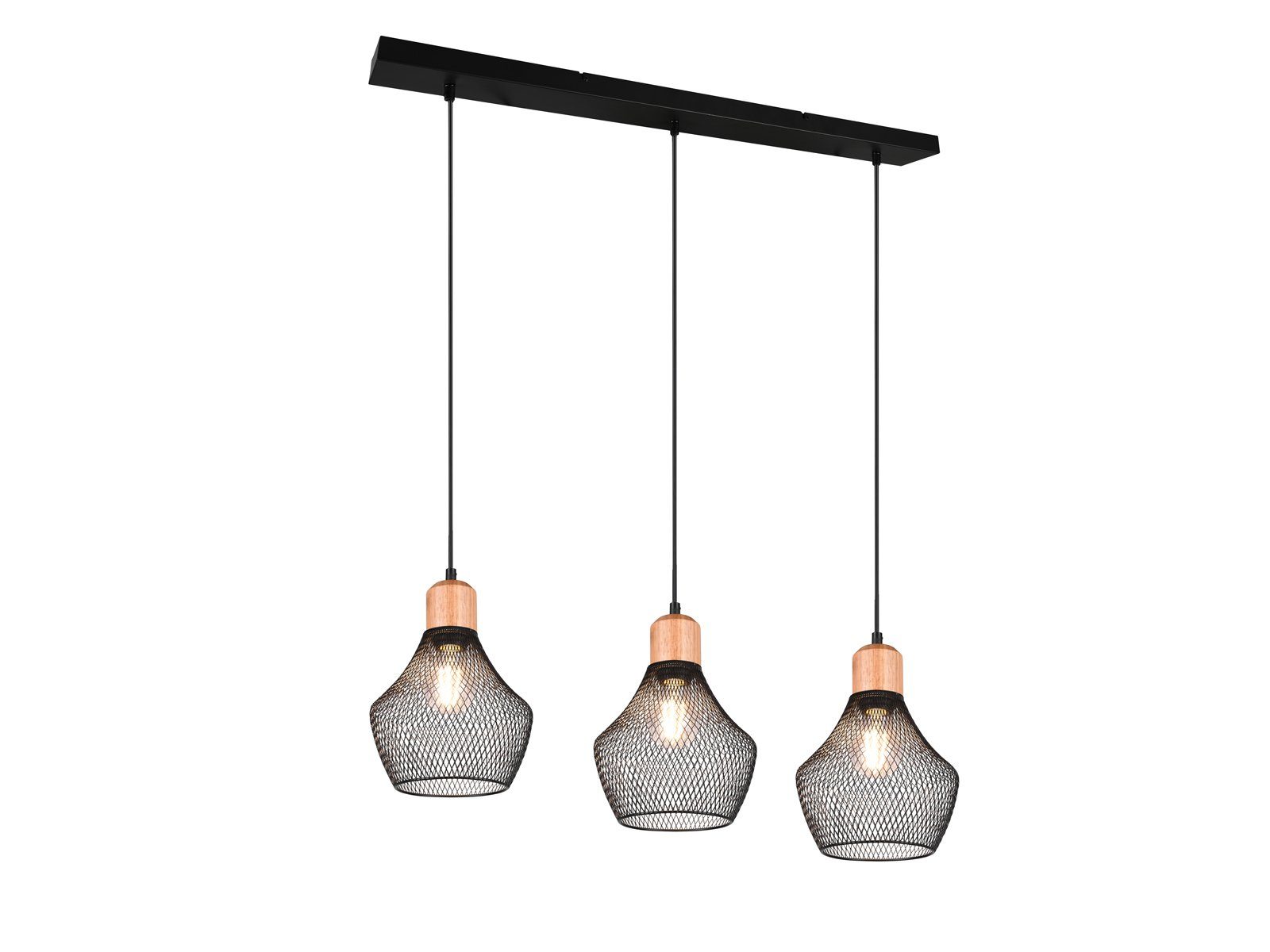 Reality Leuchten LED Pendelleuchte, Dimmfunktion, LED wechselbar, warmweiß, ausgefallene Industrial Balkenlampe für über-n Esstisch hängend 80cm