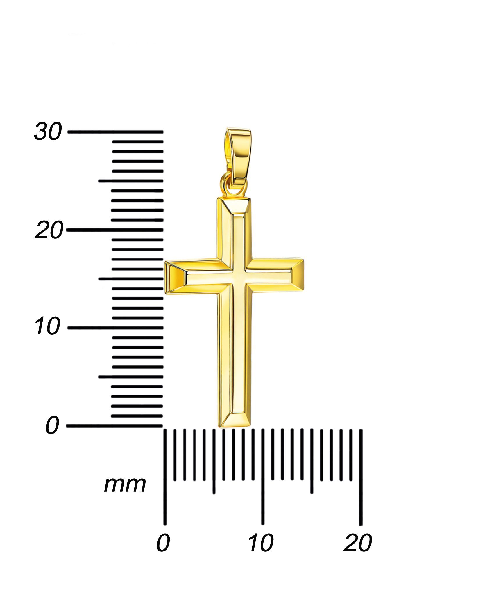(Goldkreuz, Made Anhänger cm. Länge 333 36 wählbar Kreuz 70 JEVELION vergoldet- Damen Kreuzkette in KETTE Germany und MIT Herren), Gold - für -