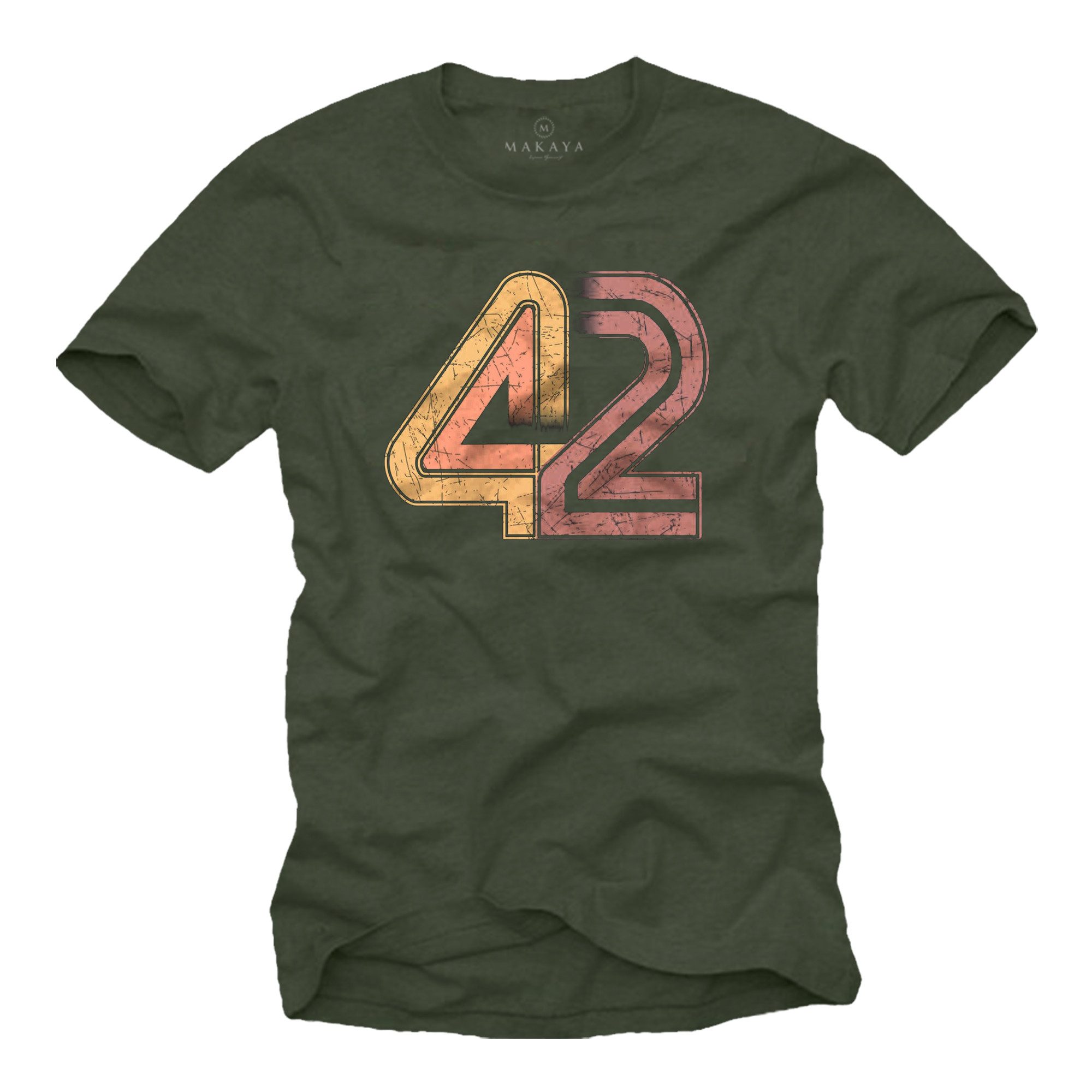 T-Shirt Kurzarm Herrenshirt mit Deep Thought KI – 42 Motiv Geschenkidee