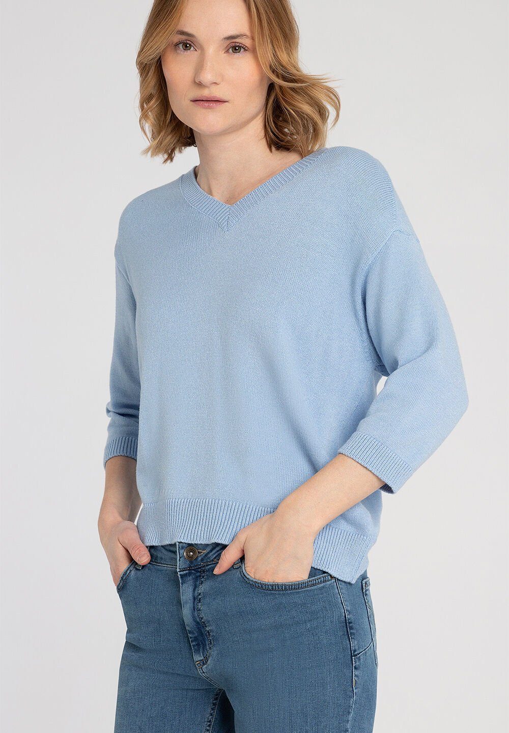 MORE&MORE blau Strickpullover