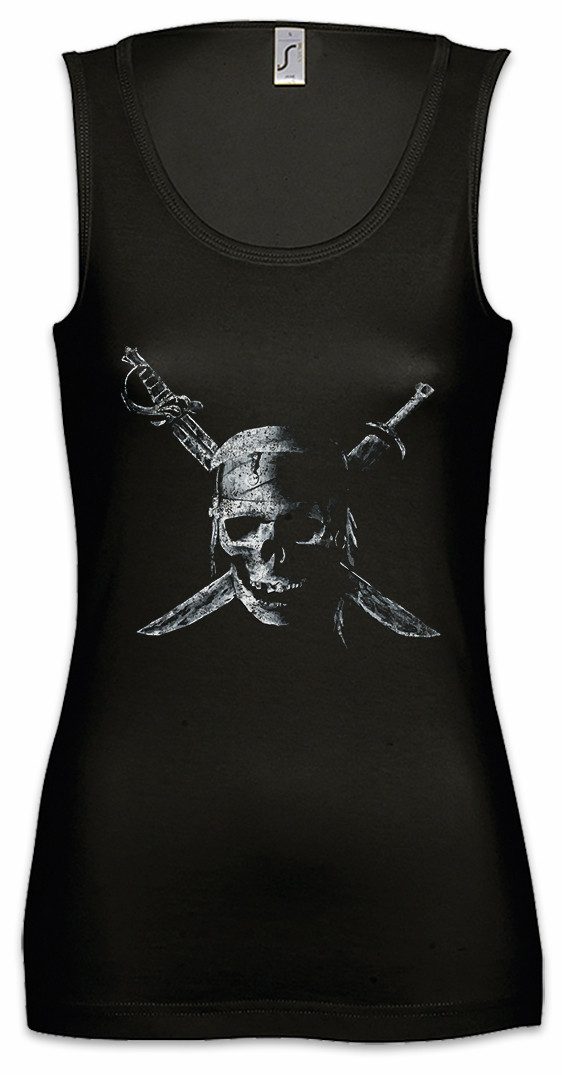 Urban Backwoods Tanktop Pirate Skull Ärmelloses Damen T-Shirt Piraten Pirates of the Ship Caribbean Karibik Fluch Blackbeard